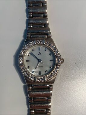 Silver Crystal Accent Quartz Watch